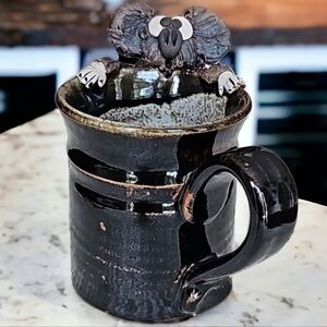 Nica Handcrafted & Signed Brown 3D Koala Ceramic Mug